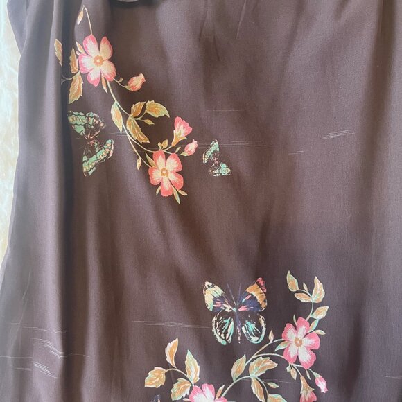 90's Style Urban Outfitters Tierra Chiffon Cowl Neck Assymetrical Midi Dress New - Picture 5 of 6